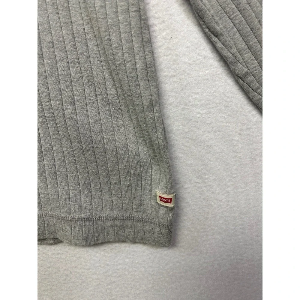Gorpcore Levi Strauss & Co Mens L Gray Ribbed Cotton Long Sleeve Henley Shirt